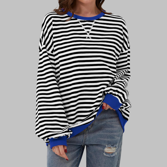 Oversize-Sweatshirt Damen | Retro-Streifenmuster
