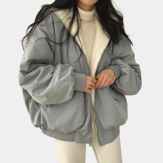 Oversized Damenjacke mit Kapuze | Lange Warme Jacke 0