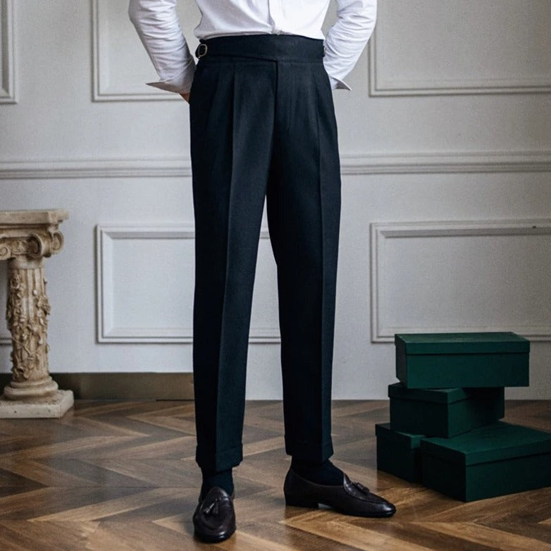 Pantalon Heren | Klassieke Plooi & Luxe Regular Fit Elegantie