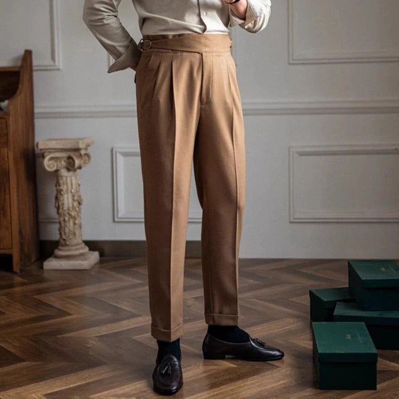 Pantalon Heren | Klassieke Plooi & Luxe Regular Fit Elegantie
