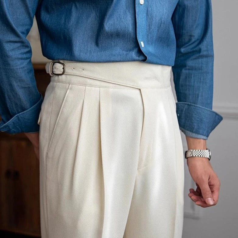 Pantalon Heren | Klassieke Plooi & Luxe Regular Fit Elegantie