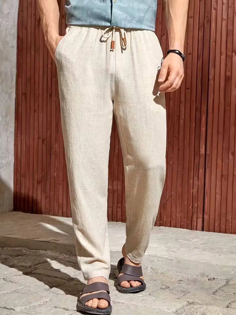 Pantalons met drawstring en straight leg 0