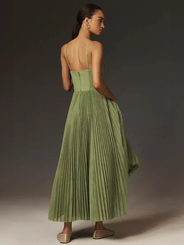 Plissiertes Midi-Cocktailkleid Damen - Amanda 2