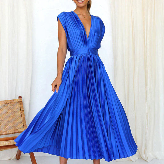 Plissiertes Midi-Galakleid Damen mit Schmeichelhafter Silhouette - Iris 10