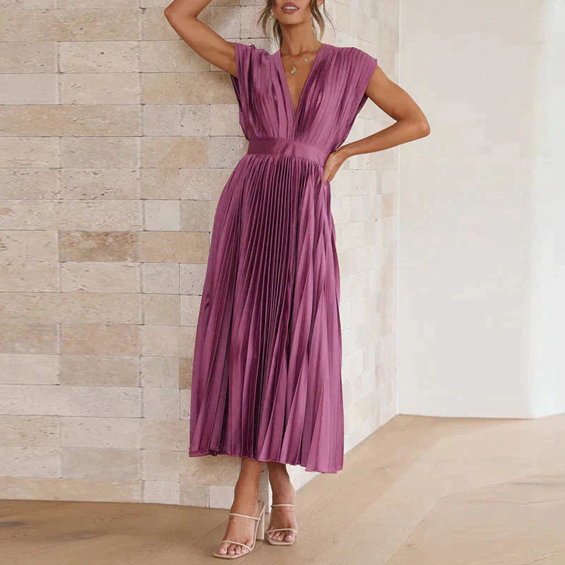 Plissiertes Midi-Galakleid Damen mit Schmeichelhafter Silhouette - Iris 12