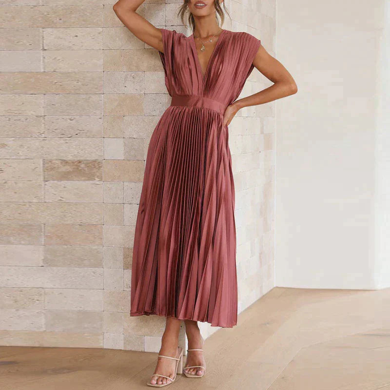 Plissiertes Midi-Galakleid Damen mit Schmeichelhafter Silhouette - Iris 1
