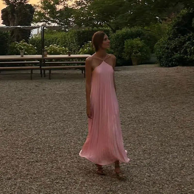 Plissiertes Neckholder-Kleid Damen Elegant für Festliche Anlässe - Amélie