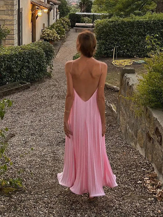 Plissiertes Neckholder-Kleid Damen Elegant für Festliche Anlässe - Amélie