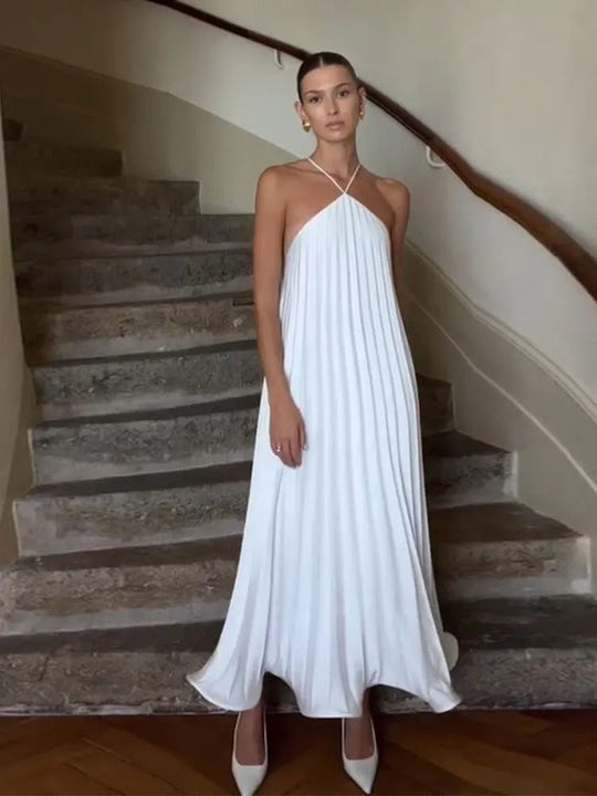 Plissiertes Neckholder-Kleid Damen Elegant für Festliche Anlässe - Amélie