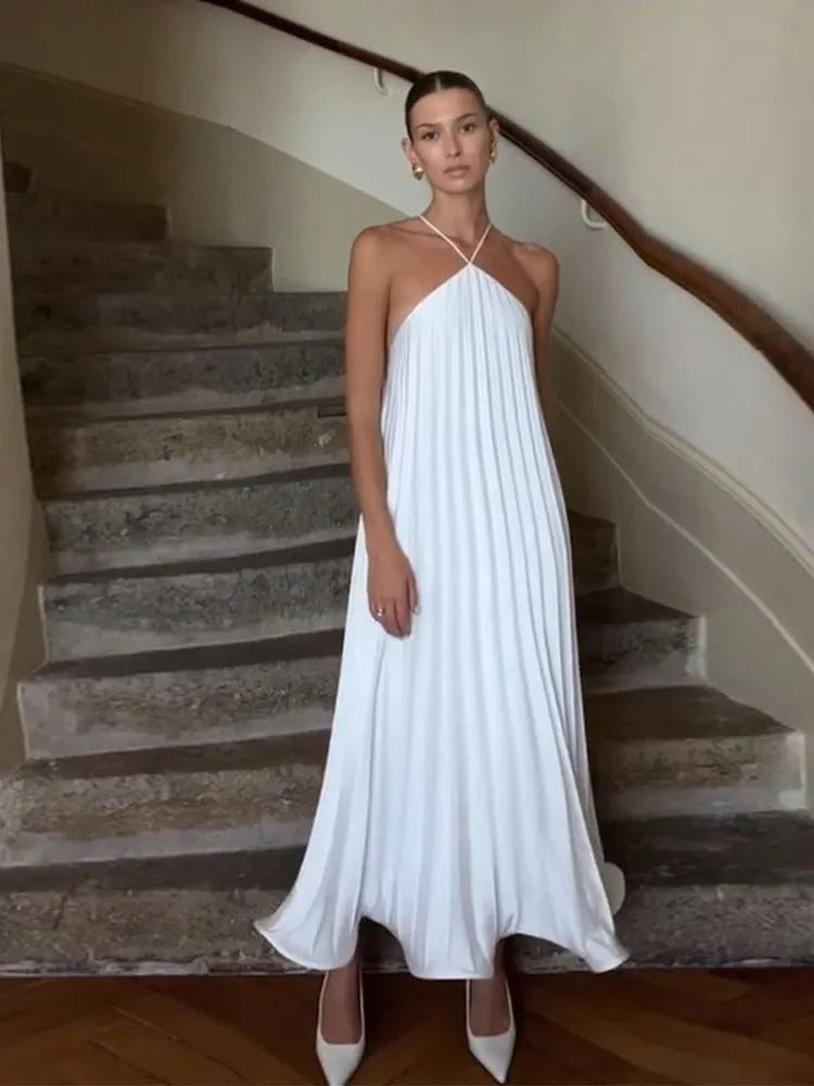 Plissiertes Neckholder-Kleid Damen Elegant für Festliche Anlässe - Amélie