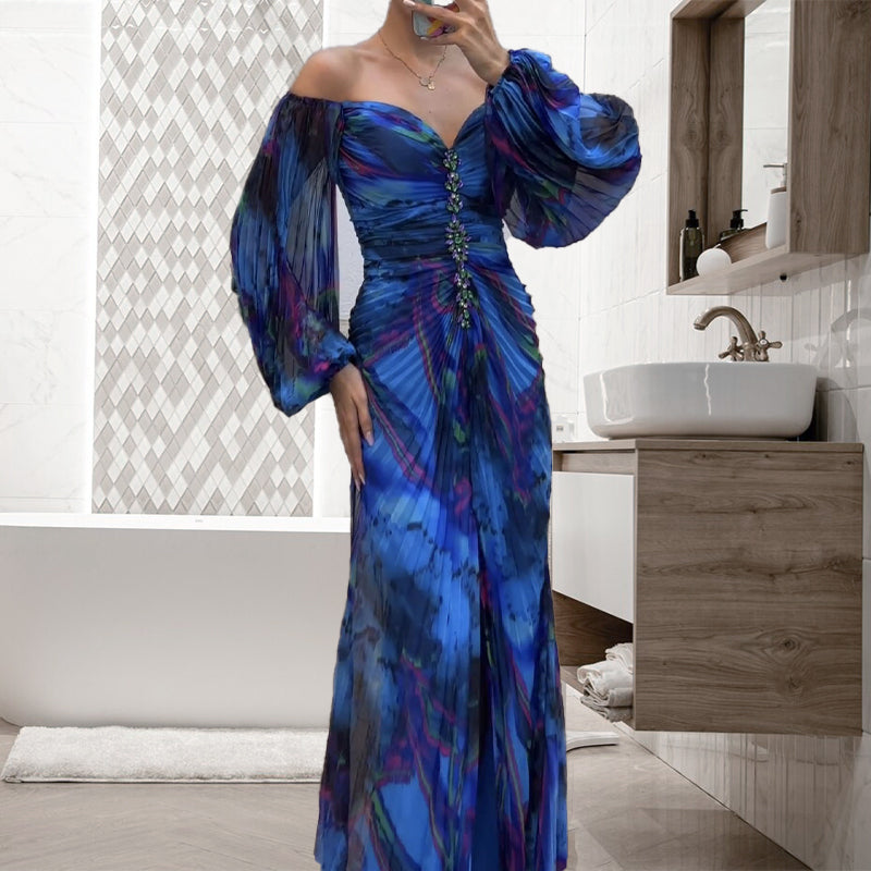 Plissiertes Off-Shoulder-Maxi-Galakleid Damen - Rozanne 10