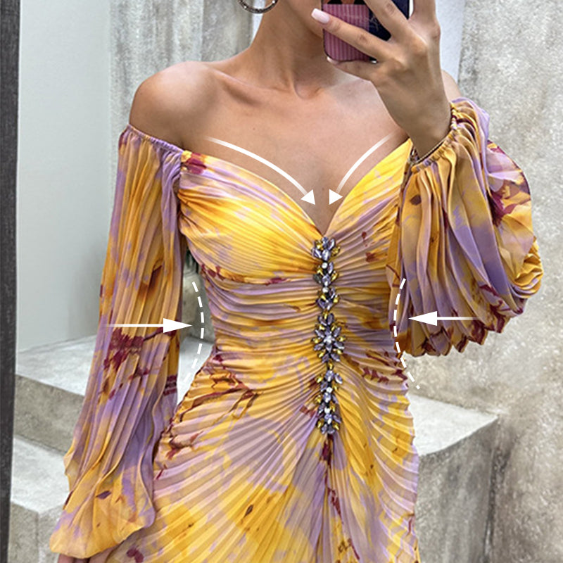 Plissiertes Off-Shoulder-Maxi-Galakleid Damen - Rozanne 2