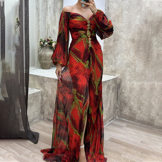 Plissiertes Off-Shoulder-Maxi-Galakleid Damen - Rozanne 3