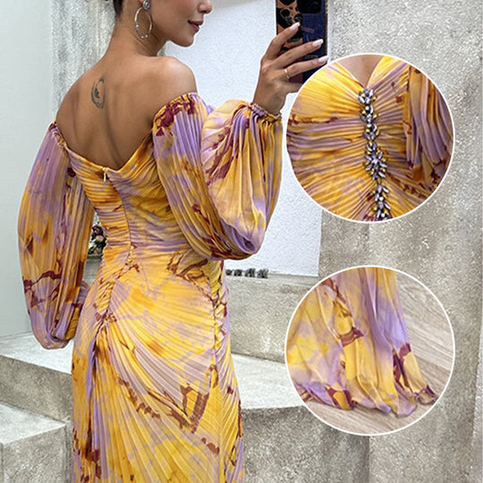 Plissiertes Off-Shoulder-Maxi-Galakleid Damen - Rozanne 6