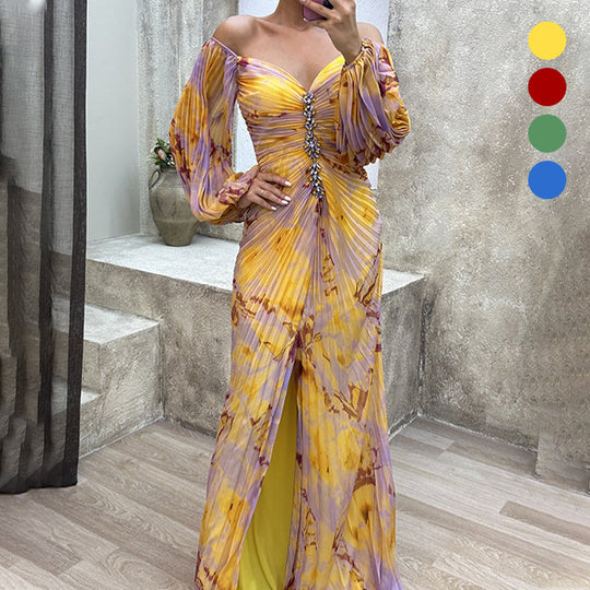 Plissiertes Off-Shoulder-Maxi-Galakleid Damen - Rozanne 7