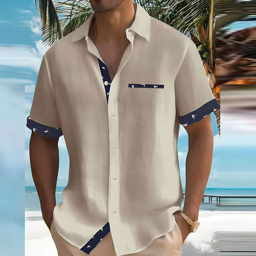 Polo Heren | Korte Mouwen & Vogelprint Details