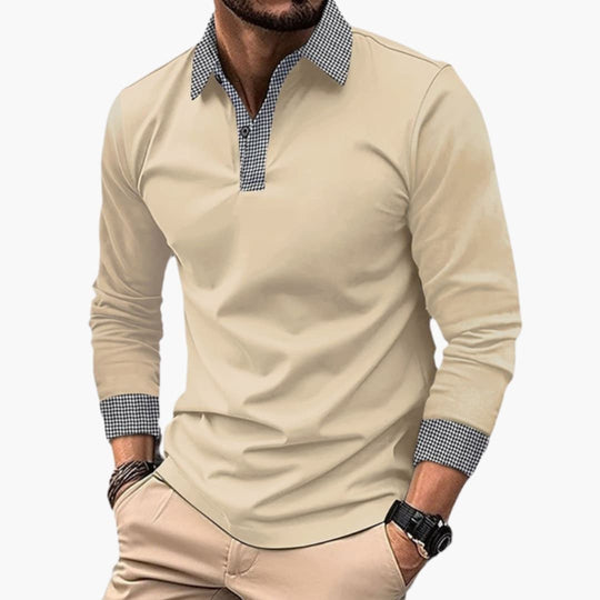 Polo Heren | Lange Mouwen & Verfijnde Contrastkraag