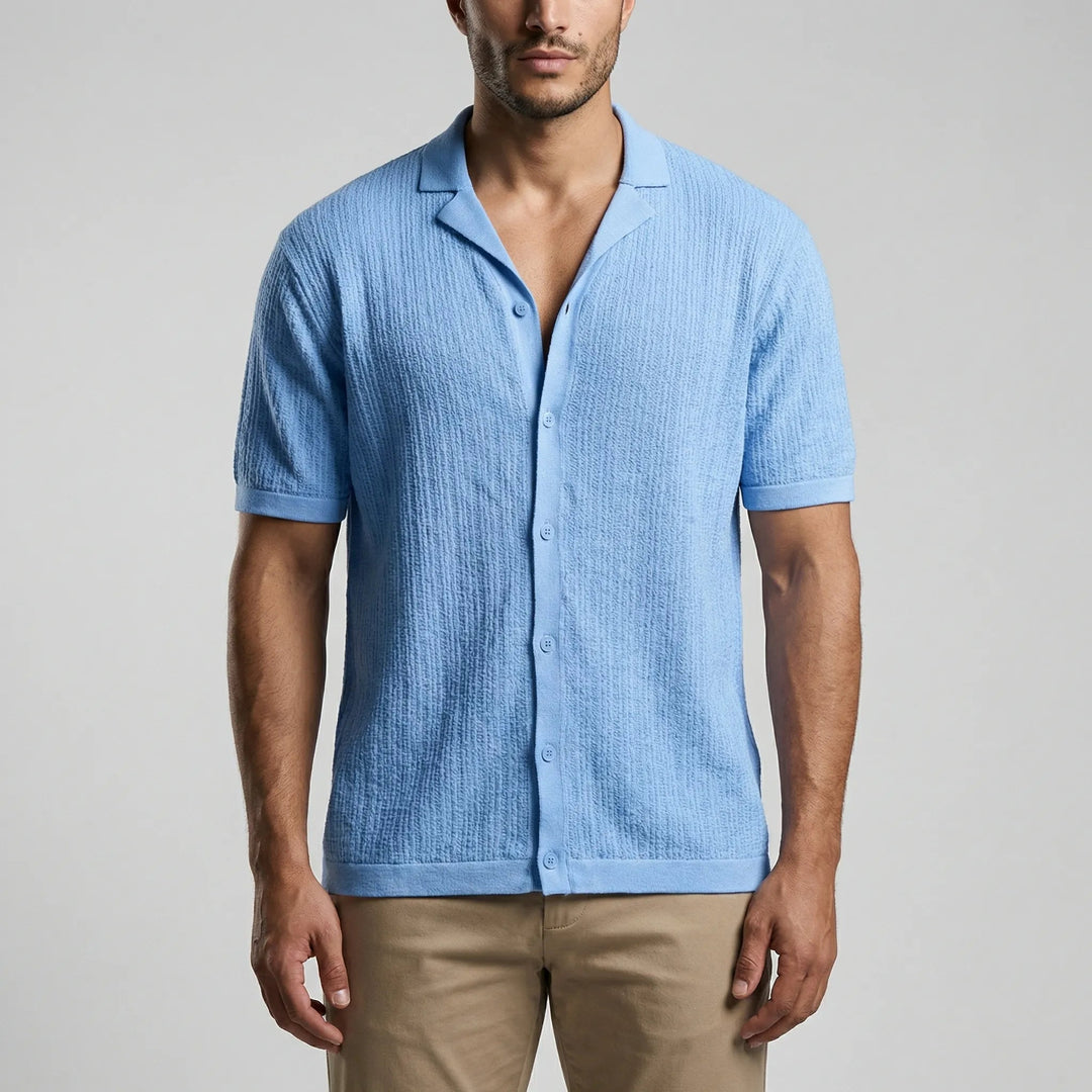 Poloshirt | Gebreid Zomershirt met Open Kraag