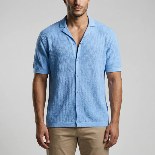 Poloshirt | Gebreid Zomershirt met Open Kraag