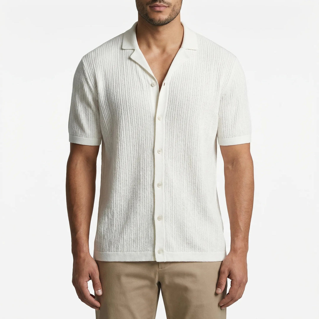 Poloshirt | Gebreid Zomershirt met Open Kraag