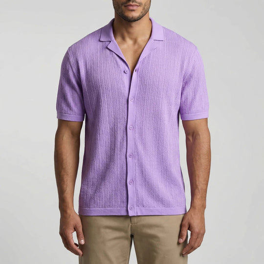 Poloshirt | Gebreid Zomershirt met Open Kraag