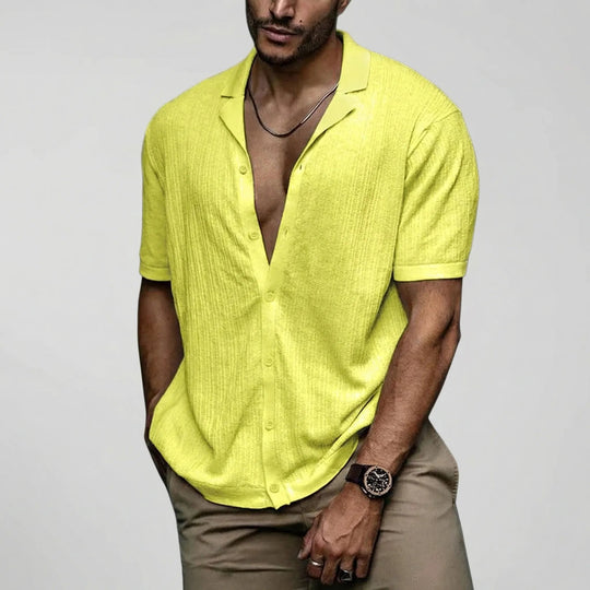 Poloshirt | Gebreid Zomershirt met Open Kraag