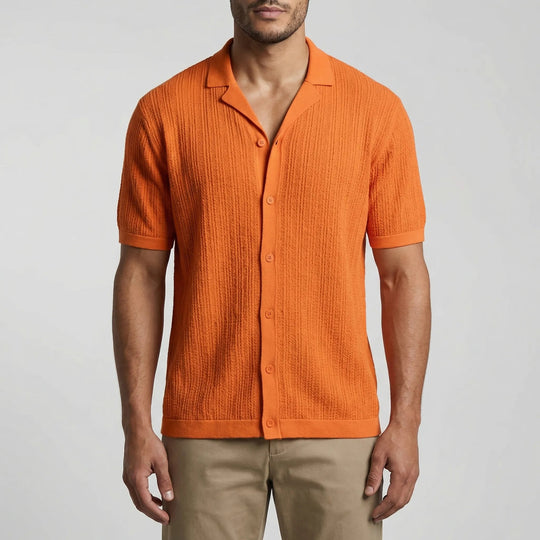 Poloshirt | Gebreid Zomershirt met Open Kraag