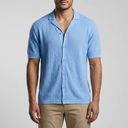 Poloshirt | Gebreid Zomershirt met Open Kraag