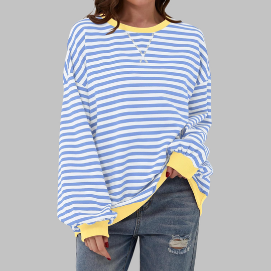 Oversize-Sweatshirt Damen | Retro-Streifenmuster