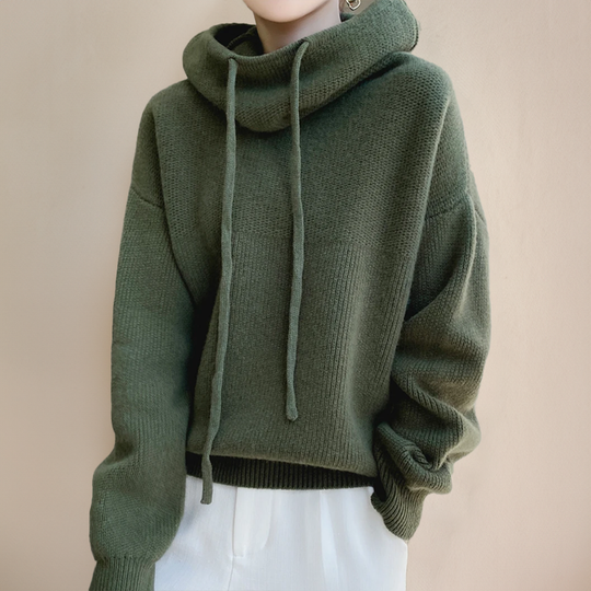 Pullover Damen | Hoher Kragen & Verstellbarer Ausschnitt