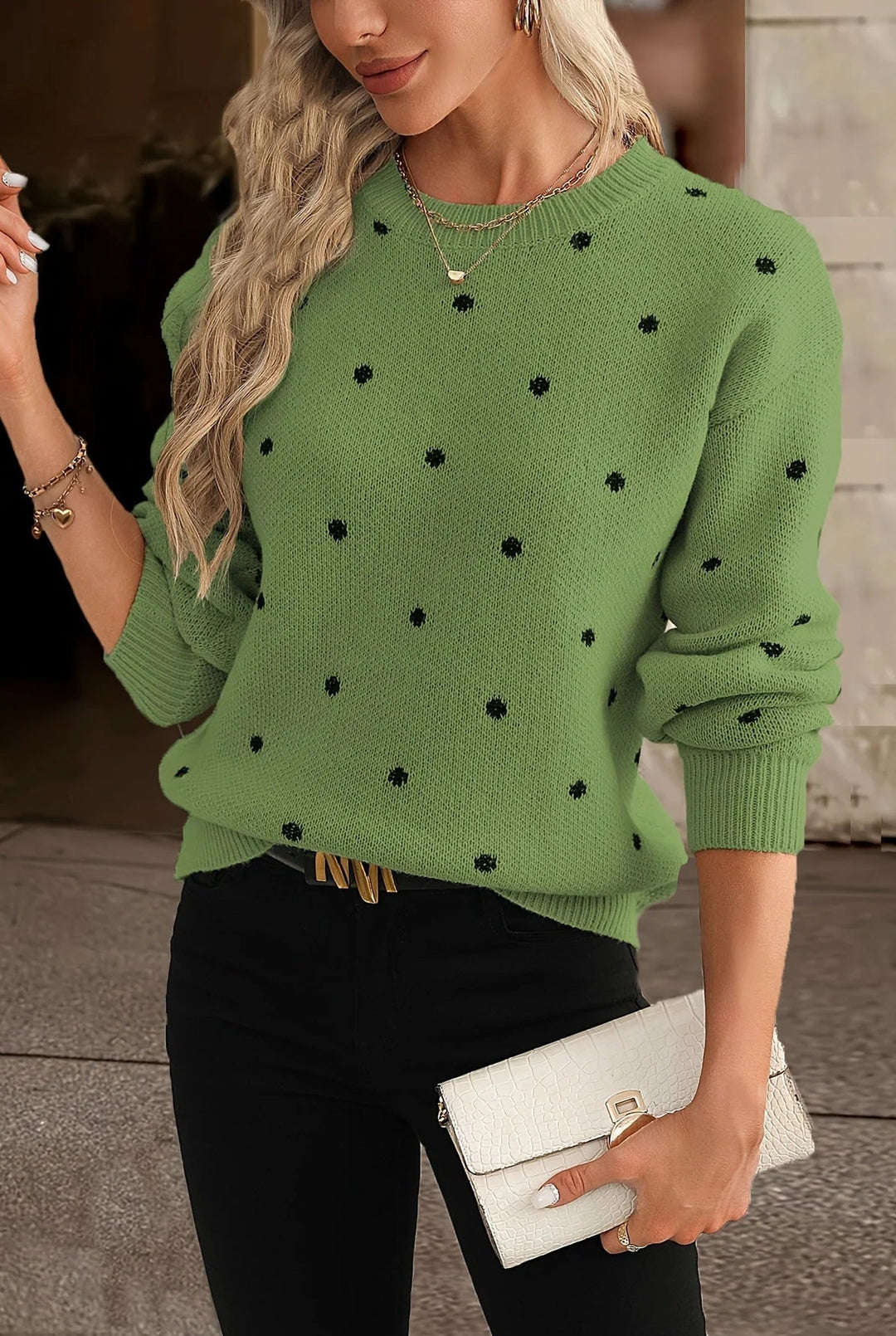 Pullover Damen | Polka Dots & Rundhals
