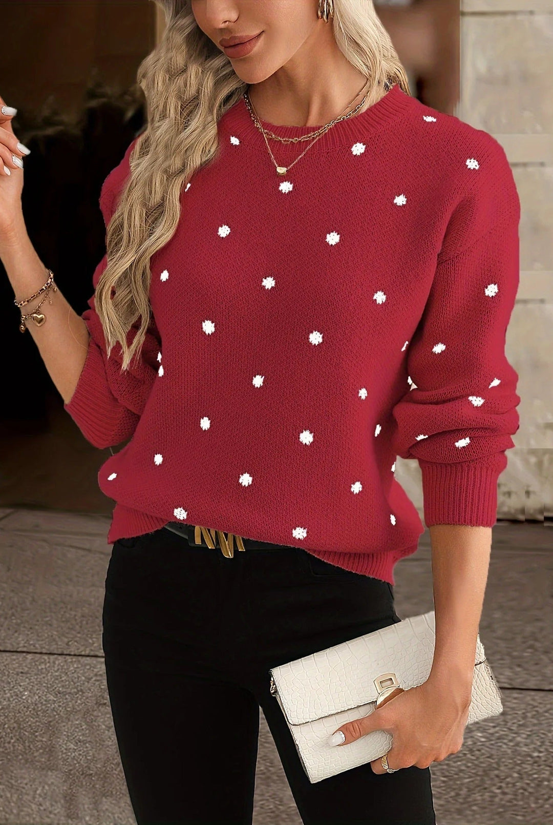 Pullover Damen | Polka Dots & Rundhals