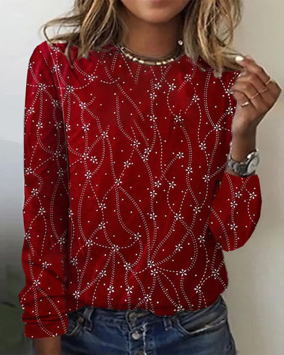Pullover Damen mit Trendigem Print & Figurschmeichelnder Passform