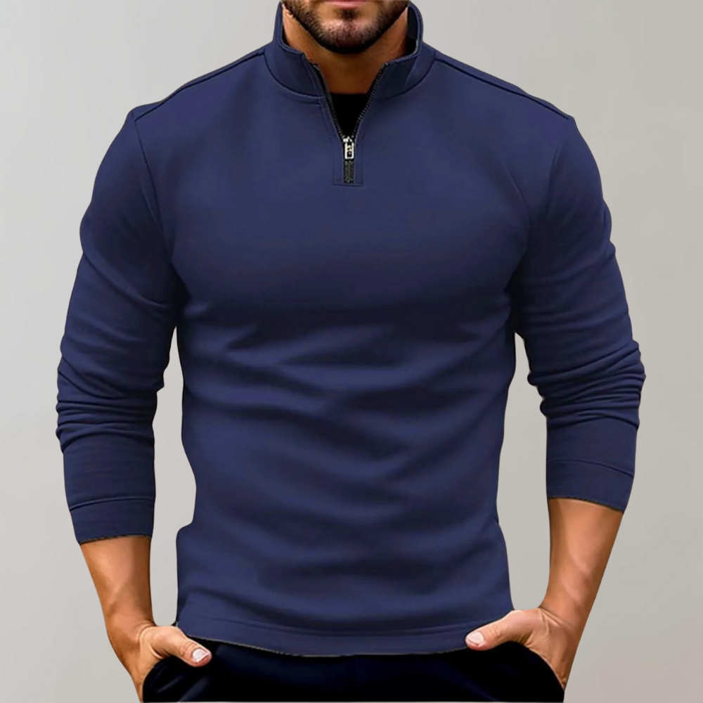 Men's Zipper Lapel Polo Shirt 3