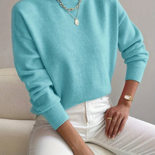 Pullover Trui – Mock Neck Drop Shoulder & Flexibele Vorm 0