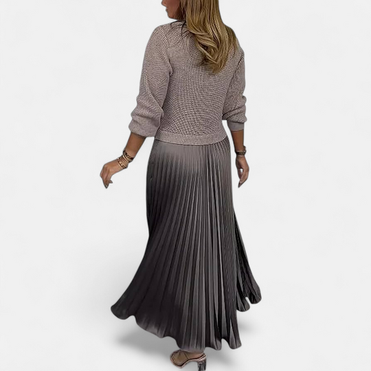 Pulloverkleid Damen | Plissee & Maxi-Länge