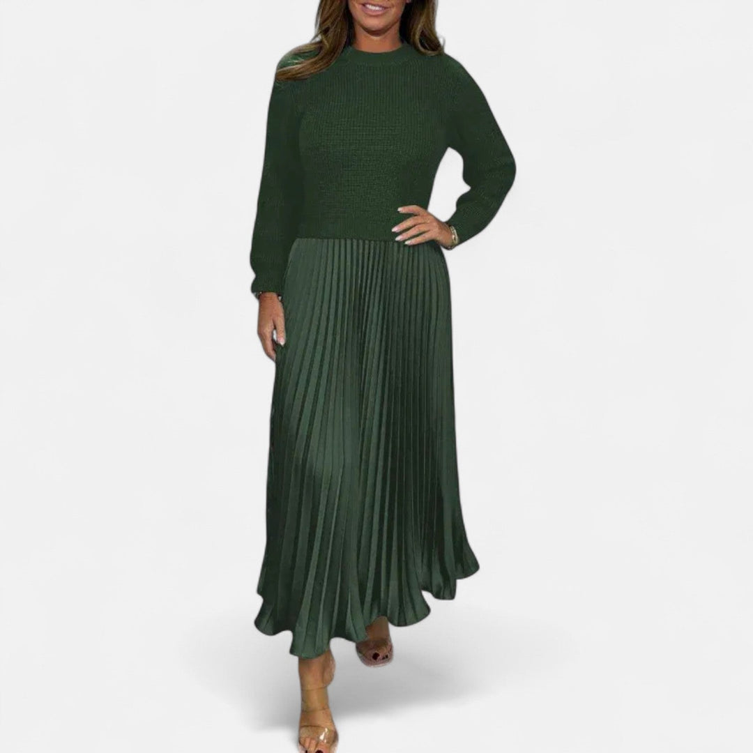 Pulloverkleid Damen | Plissee & Maxi-Länge