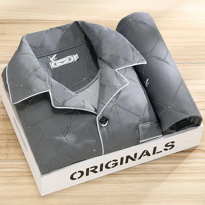 Pyjama Set Herren | Knopfleiste & Hoher Tragekomfort