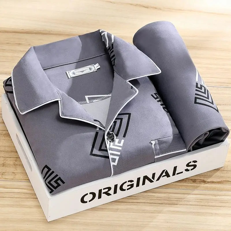 Pyjama Set Herren | Knopfleiste & Hoher Tragekomfort