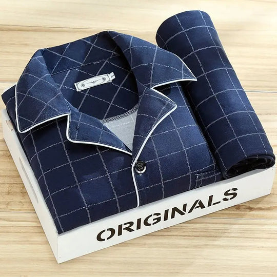 Pyjama Set Herren | Knopfleiste & Hoher Tragekomfort