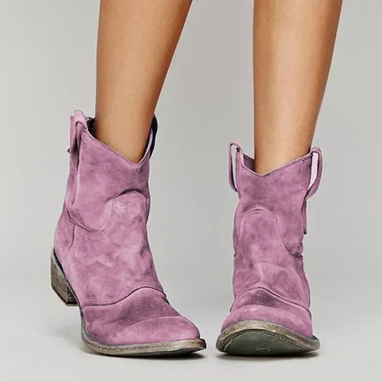 Damen Western Stiefeletten Vintage Look Gepolstert 5