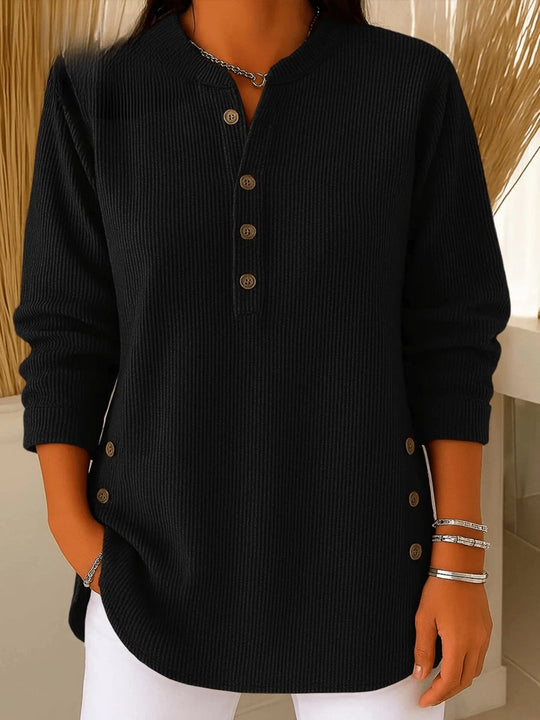 Ribgebreide Henley Tuniek Dames Relaxed Fit | Lange Mouw 5