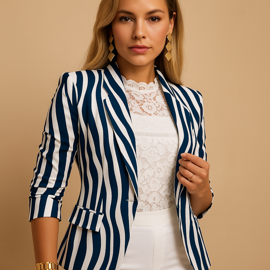 Rive | Elegante Dames Blazer met Heldere Print en Sjaalkraag 2