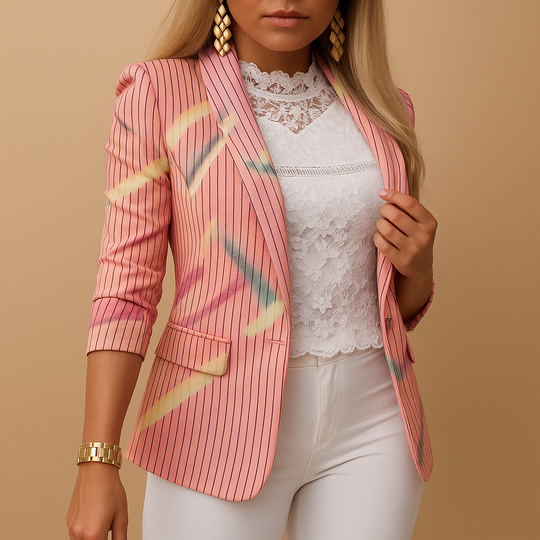 Rive | Elegante Dames Blazer met Heldere Print en Sjaalkraag 5