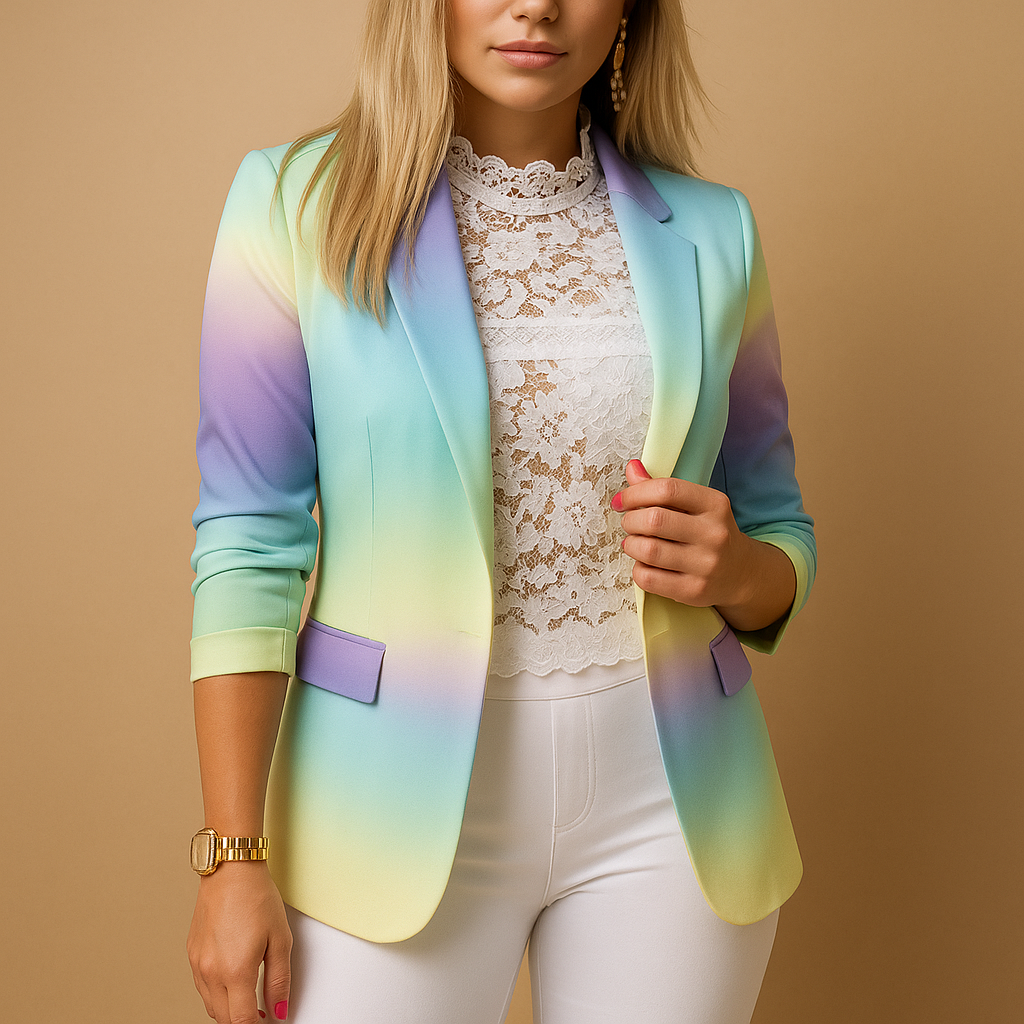 Rive | Elegante Dames Blazer met Heldere Print en Sjaalkraag 6