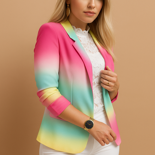 Rive | Elegante Dames Blazer met Heldere Print en Sjaalkraag 8