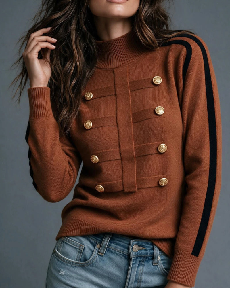Rollkragenpullover Damen | Farbblockdesign & Gerade Passform