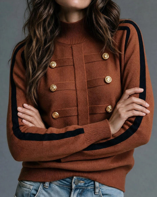 Rollkragenpullover Damen | Farbblockdesign & Gerade Passform