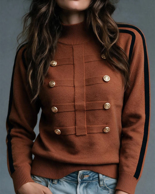 Rollkragenpullover Damen | Farbblockdesign & Gerade Passform