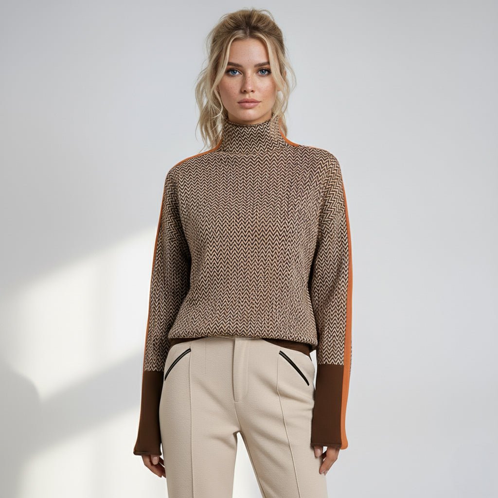 Rollkragenpullover Damen | Geometrisches Muster 5